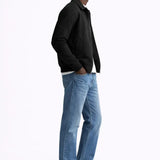 Side view of Cesare Full Zip Sweater, close up