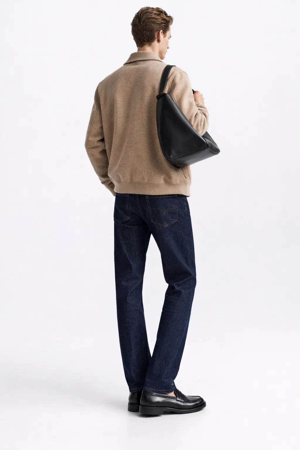Side view of Cesare Full Zip Sweater, opposite side