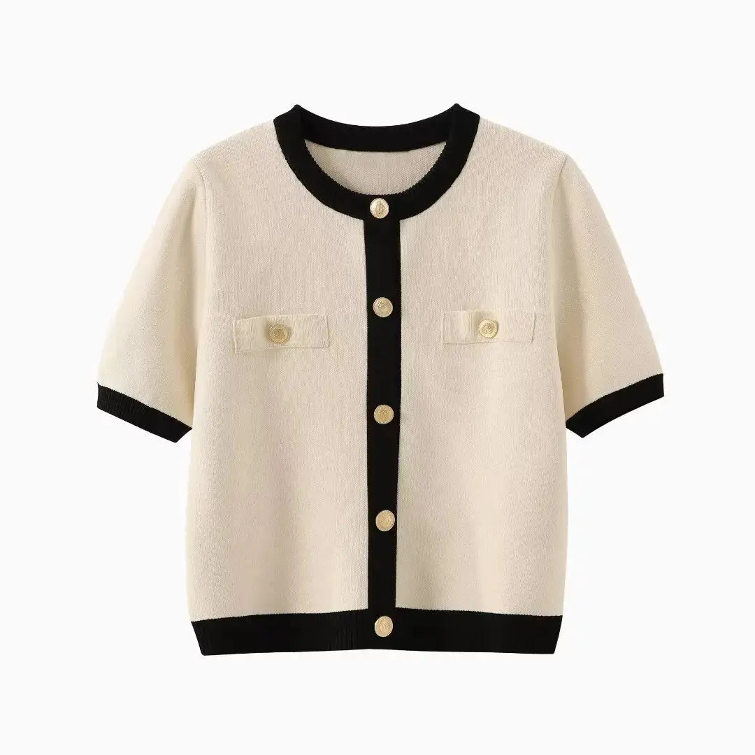 Front view of Beige Chanelle Top