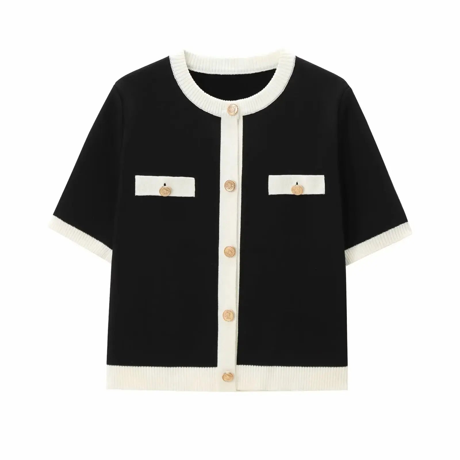 Front view of Black Chanelle Top