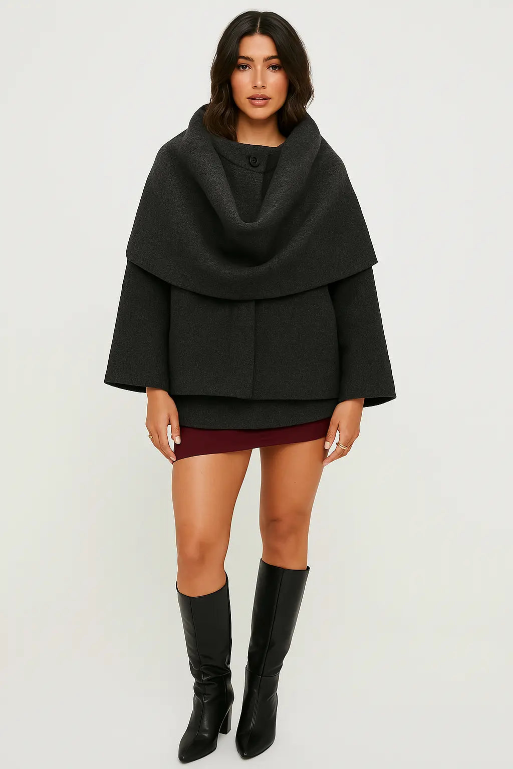 Chic Scarf-style Coat shown in a lifestyle setting