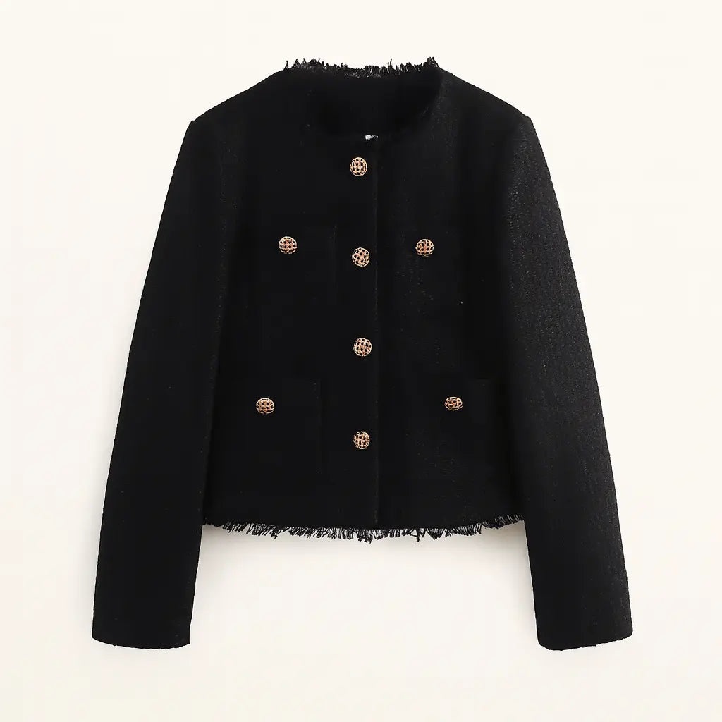Back view of Black Chic Tweed Jacket