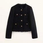 Back view of Black Chic Tweed Jacket