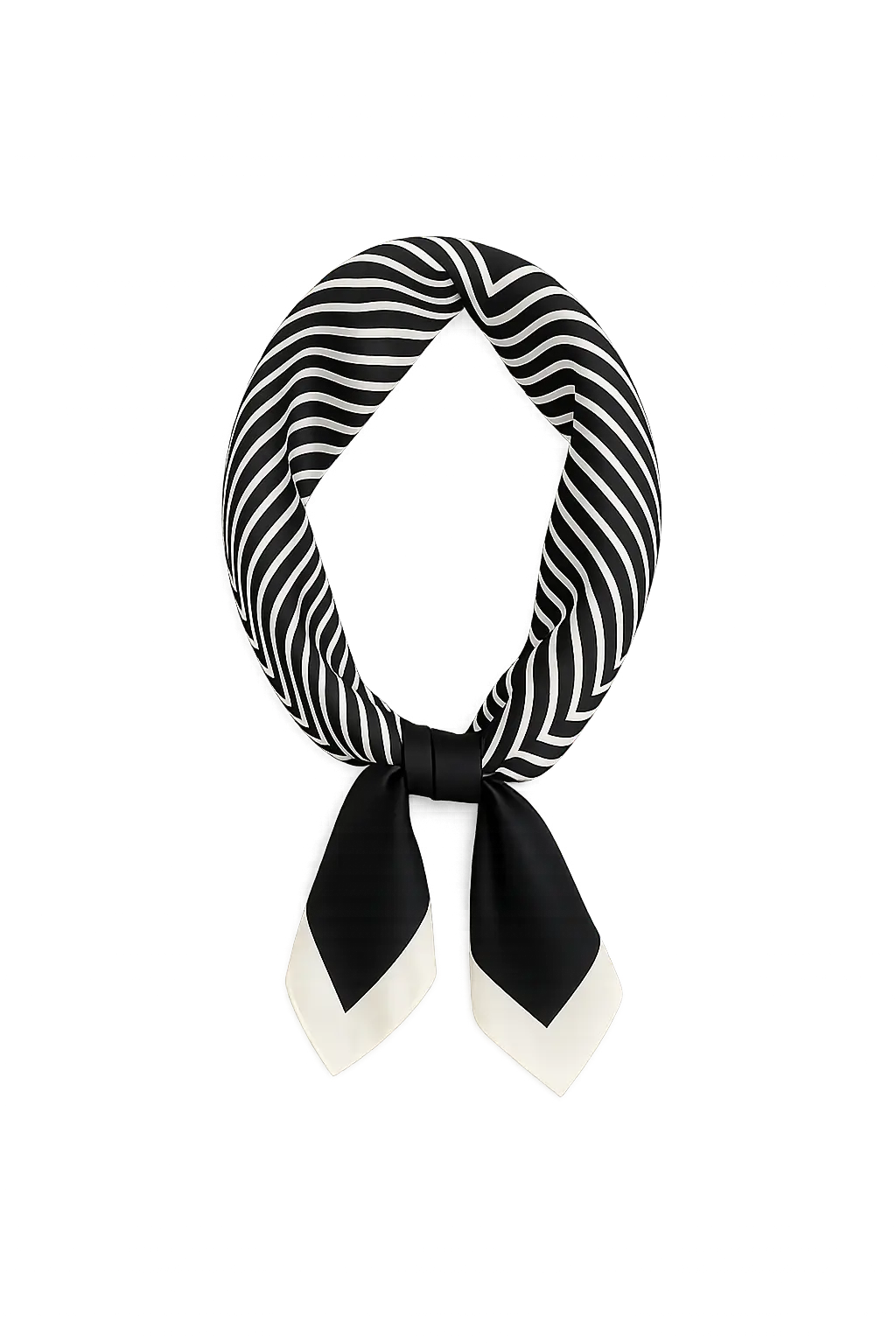 Front view of Black/White Cielé Scarf
