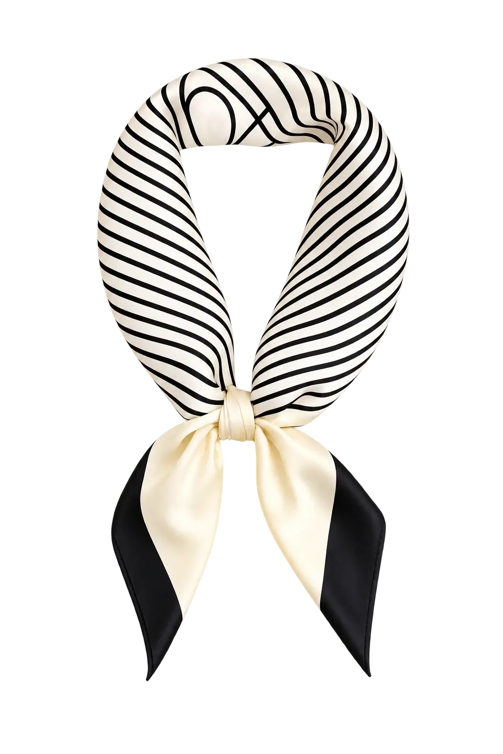 Front view of Creme/Black Cielé Scarf