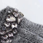 Close-up detail of Cinder Cardigan, fabric detail