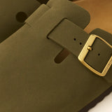 Close-up detail of Classic Boston Slipper Clogs, hardware detail