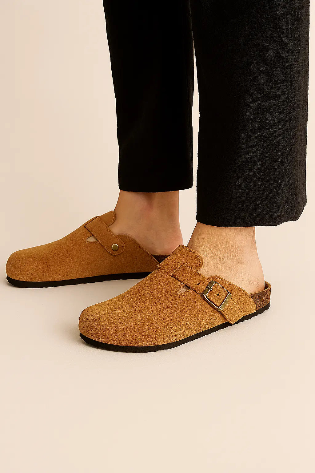 Classic Boston Slipper Clogs shown in a lifestyle setting, alternate view