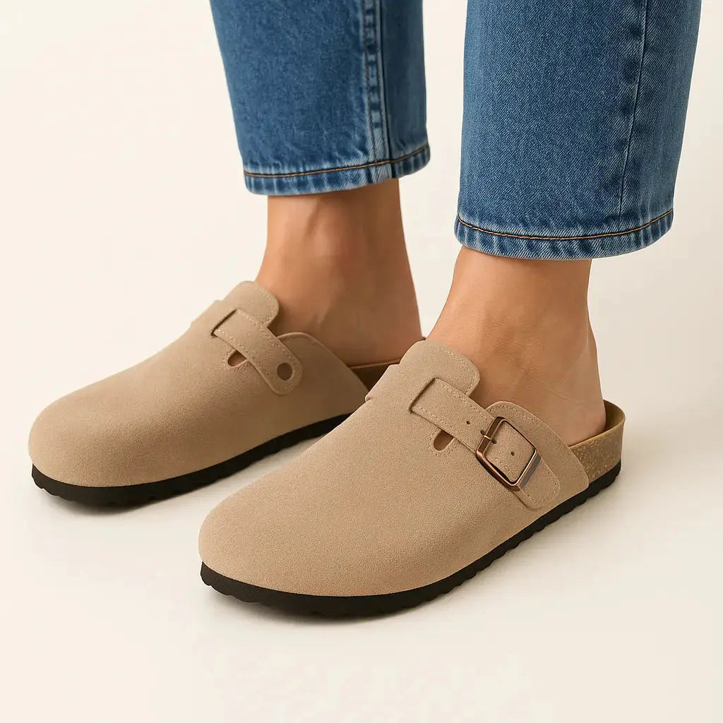 Classic Boston Slipper Clogs shown in a lifestyle setting
