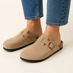 Classic Boston Slipper Clogs shown in a lifestyle setting