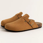 Side view of Deep Brown Classic Boston Slipper Clogs