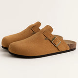 Side view of Deep Brown Classic Boston Slipper Clogs