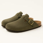Side view of Green Classic Boston Slipper Clogs
