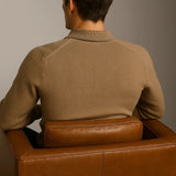 Classic Cotton Knit Sweater shown in a lifestyle setting, cropped view