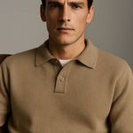 Classic Cotton Knit Sweater shown in a lifestyle setting, full length view