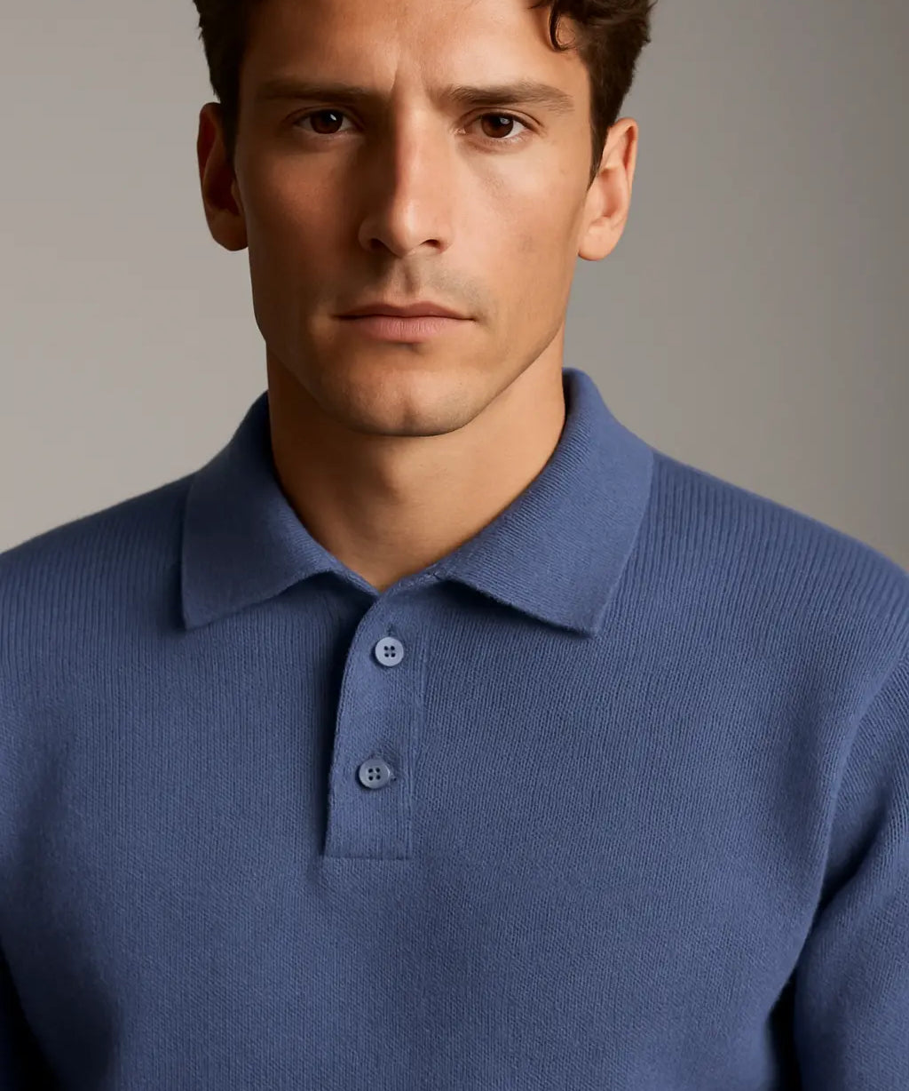 Classic Cotton Knit Sweater shown in a lifestyle setting