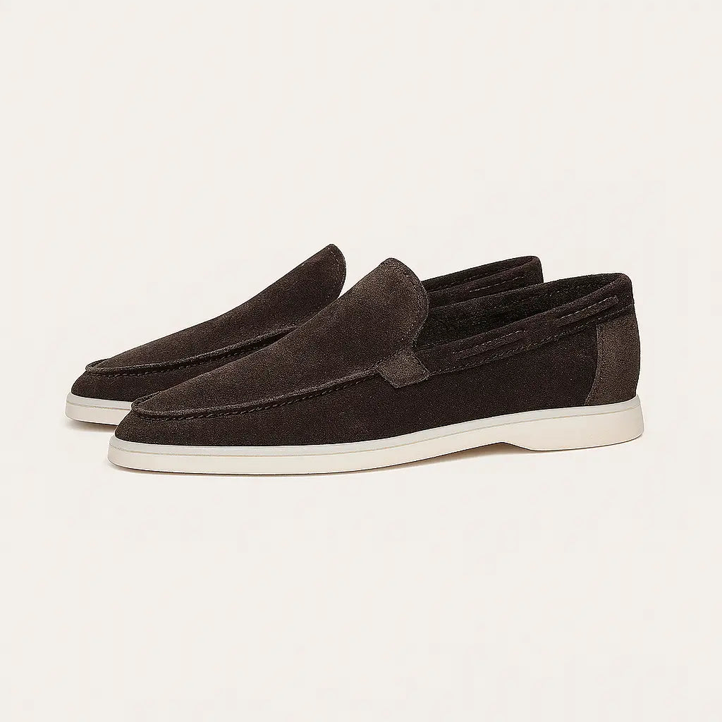 Side view of Coffee Classic Loafers