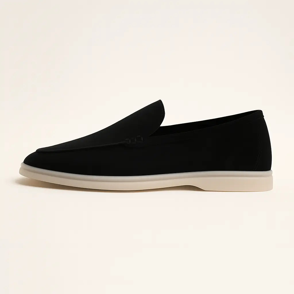 Side view of Black Classic low Loafers