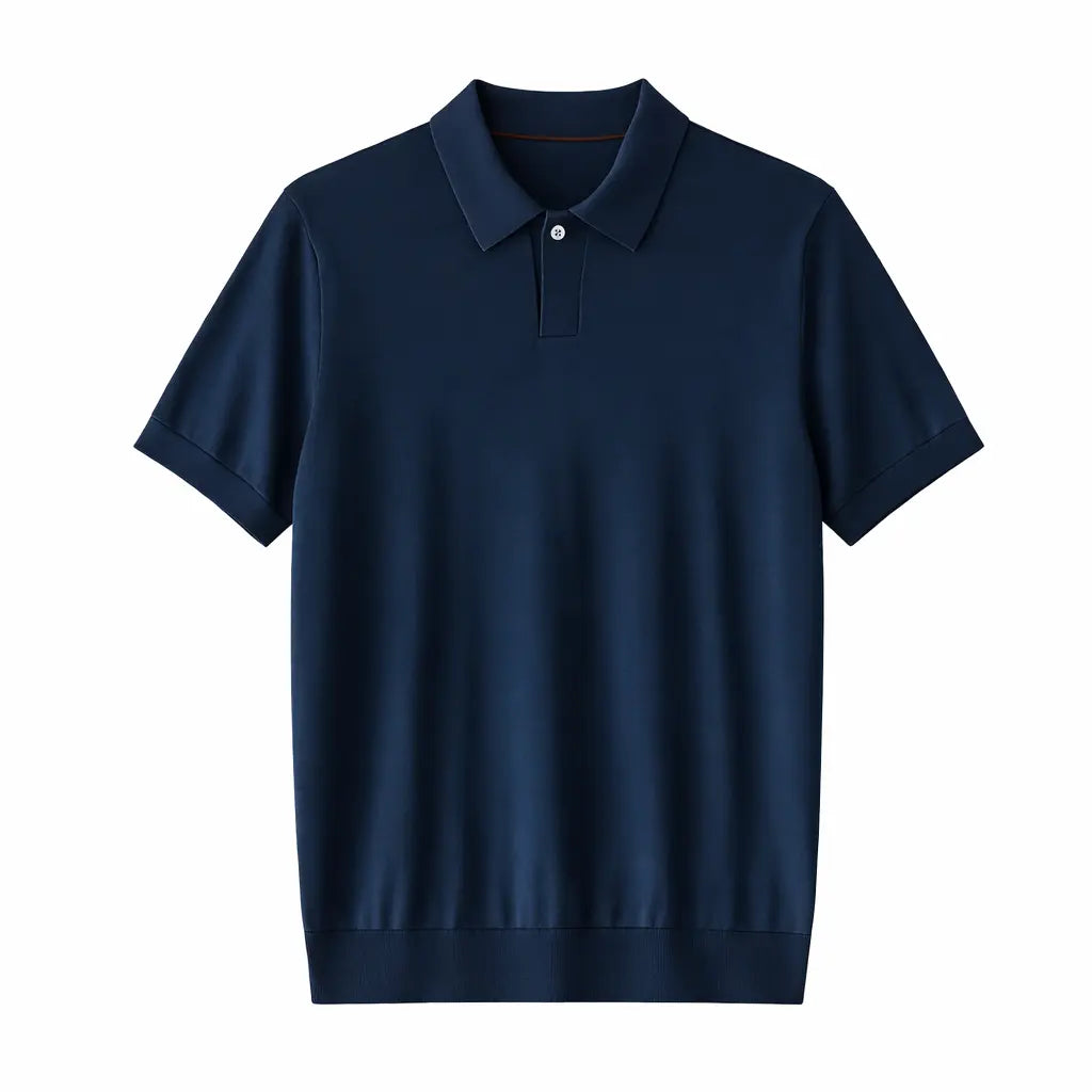 Front view of Blue Classic Polo Shirt