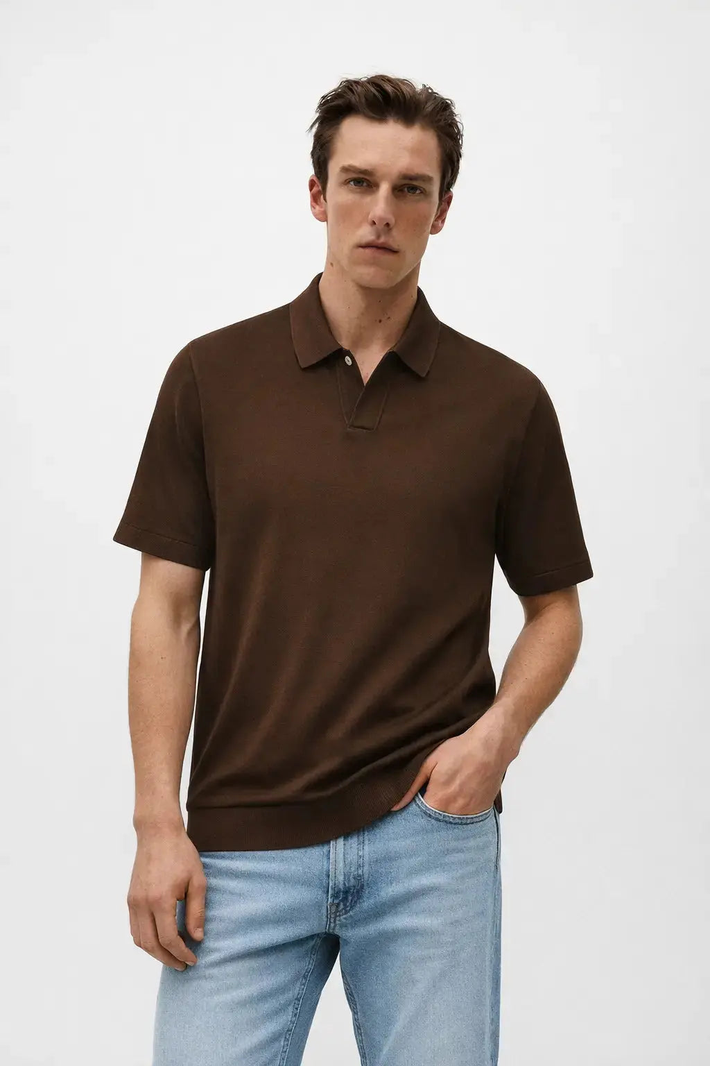 Classic Polo Shirt shown in a lifestyle setting, alternate view