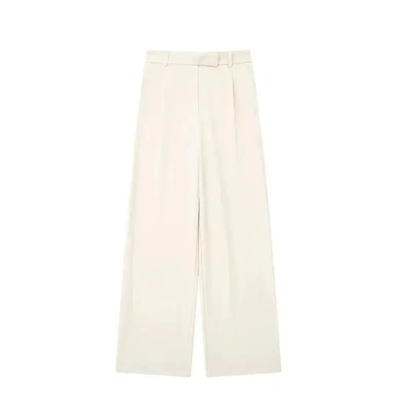 Front view of Beige Cleo Suit Trousers