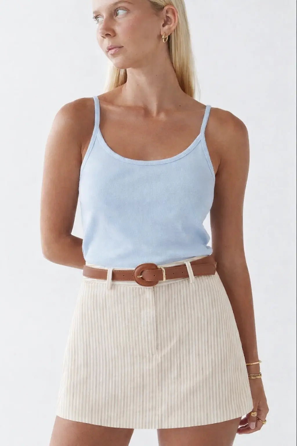 Close-up detail of Coastal shorts, hardware detail