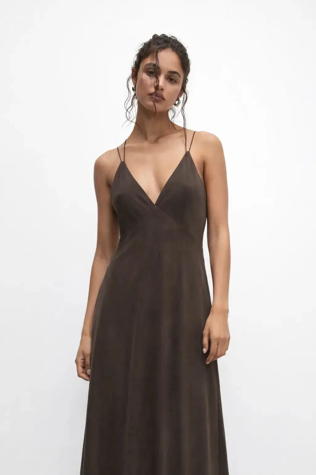 Cocoa Dress shown in a lifestyle setting, alternate view