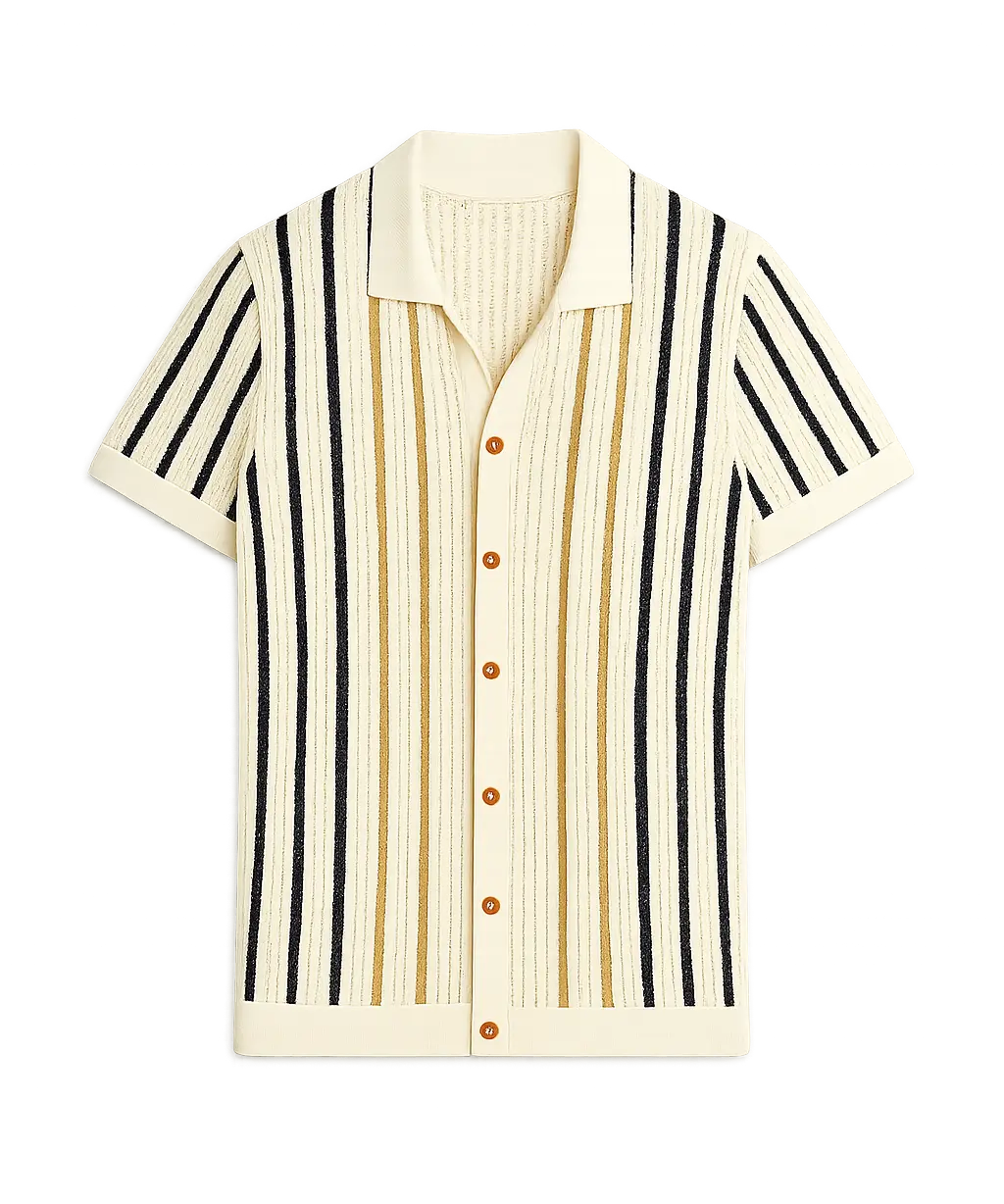 Front view of Beige Coral Bay Shirt