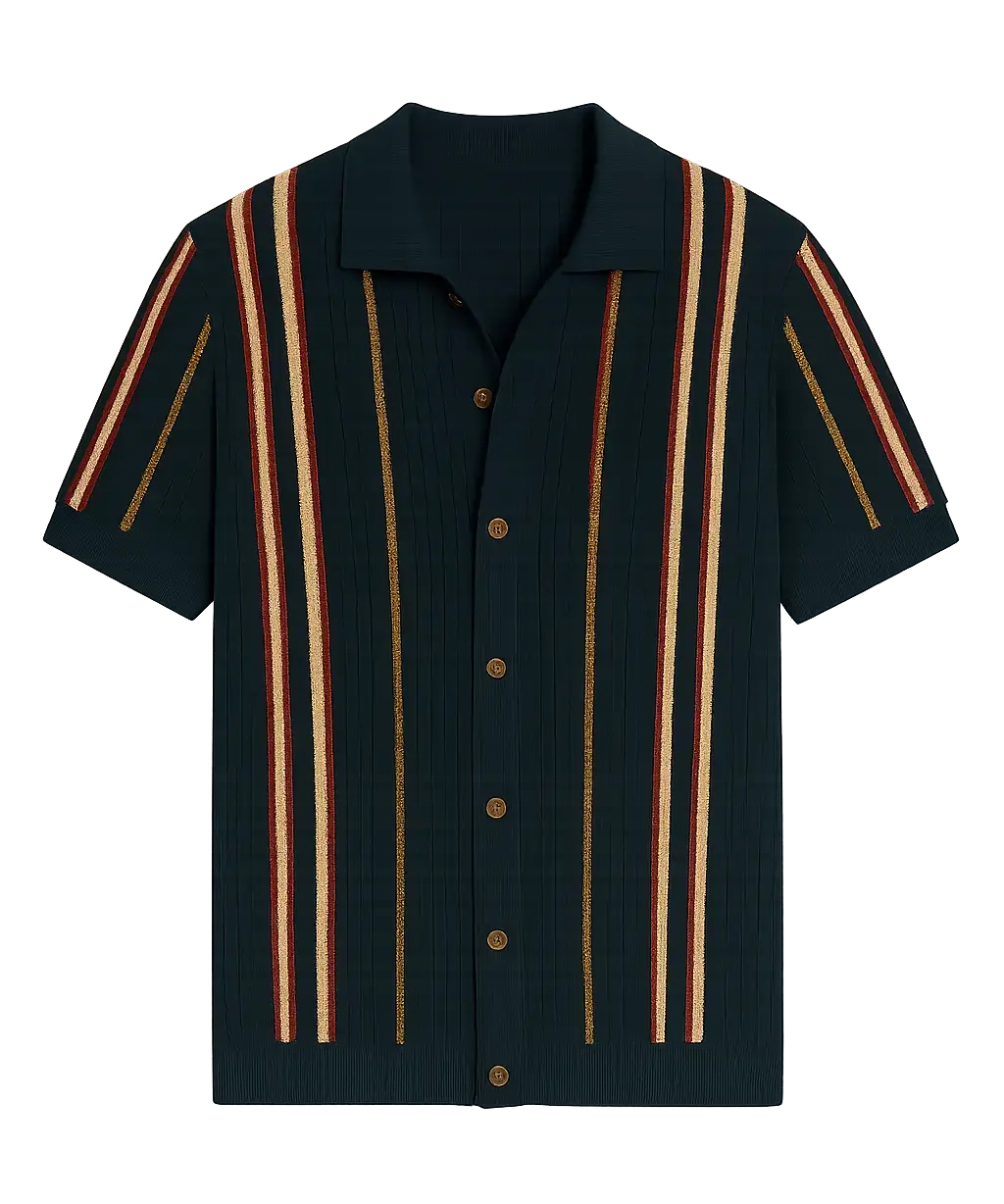 Front view of Navy Blue Coral Bay Shirt