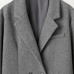 Close-up detail of Corvelle Coat, fabric detail
