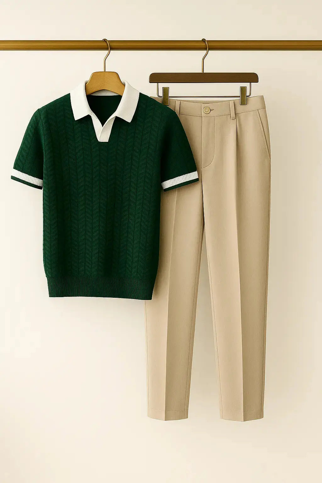 Front view of Dark Green & Beige Côte d’Azur Set