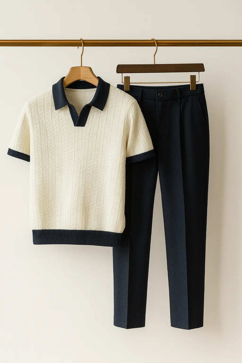 Front view of White & Navy Côte d’Azur Set