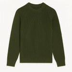 Front view of Dark Green Cotton Knit Sweater