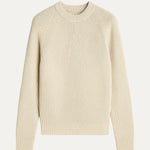 Front view of White Cotton Knit Sweater