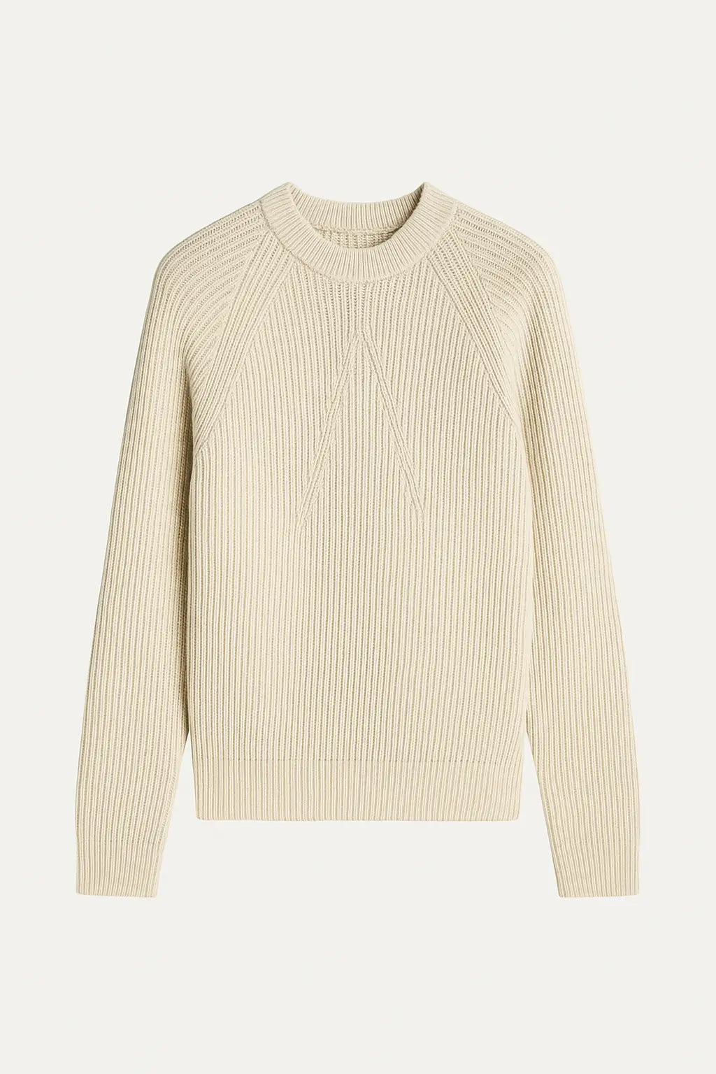 Front view of White Cotton Knit Sweater