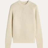 Front view of White Cotton Knit Sweater