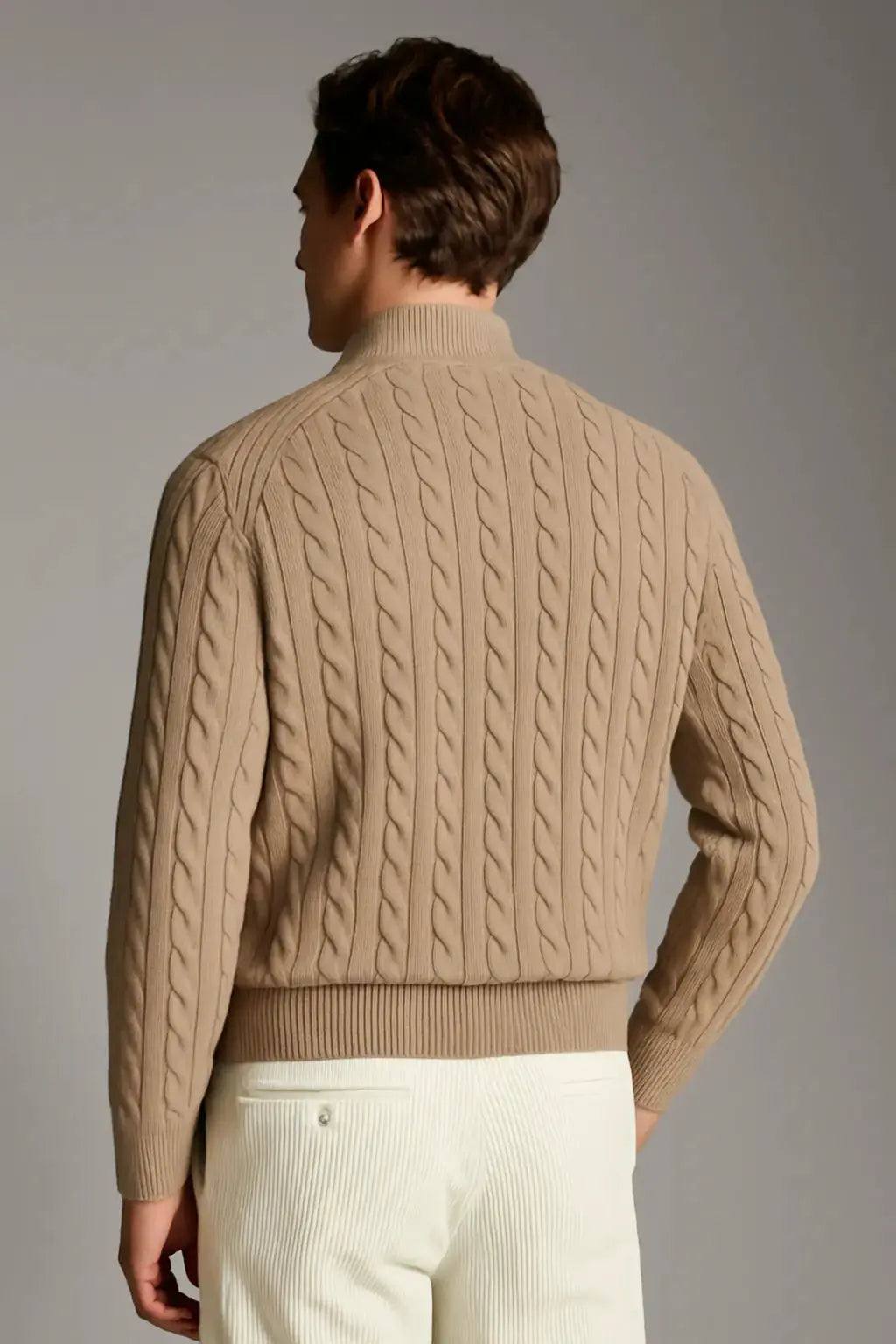 Back view of Premium Cotton Zip Pullover