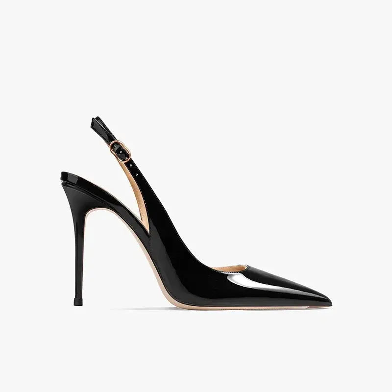 Side view of Black Divine Heels