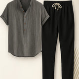 Front view of Grey Dominica - Short-Sleeved Set