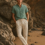 Dominica - Short-Sleeved Set shown in a lifestyle setting, alternate view
