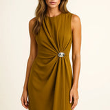 Donna d'Alba Dress shown in a lifestyle setting, alternate view