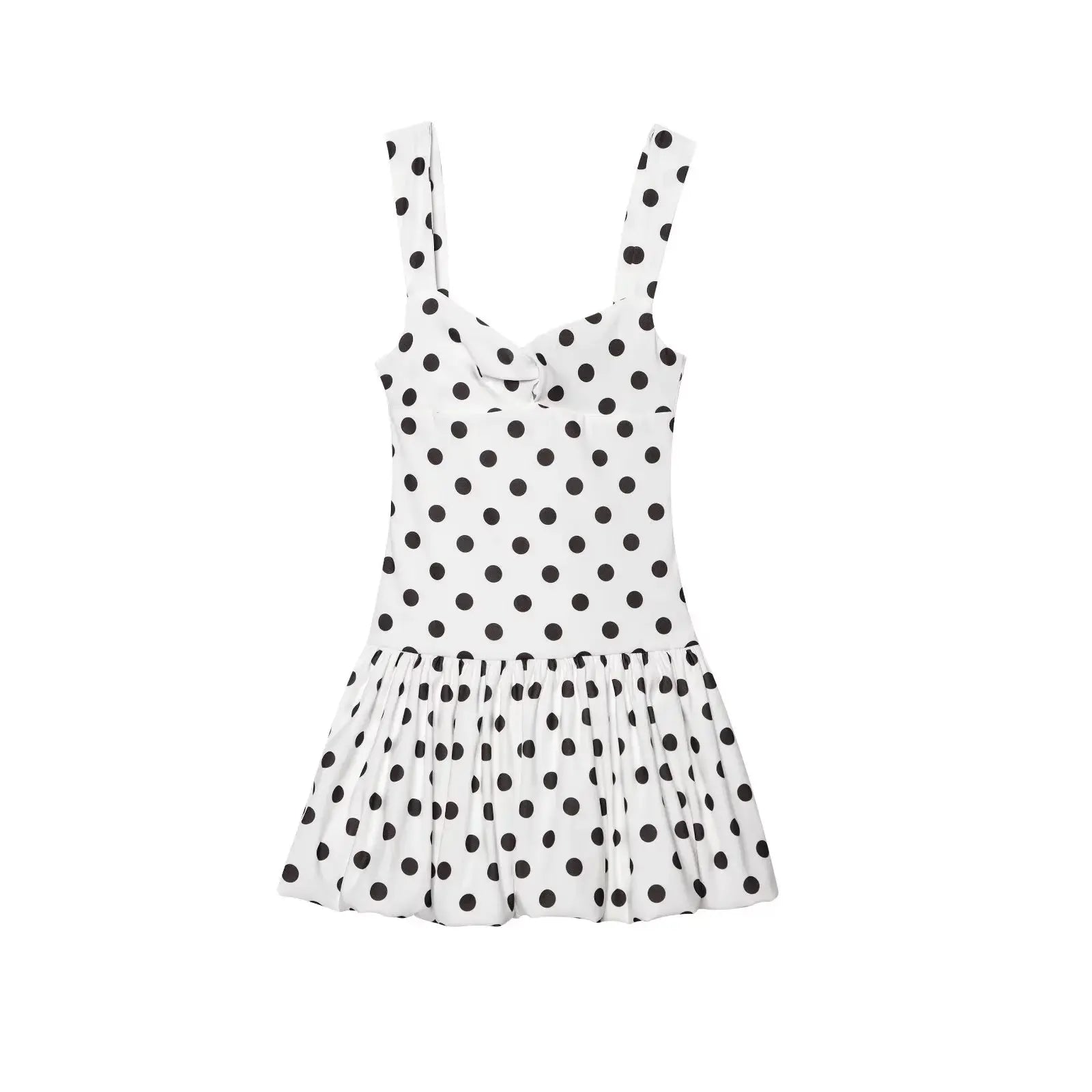 Front view of Black/White Dotty Dream Dress