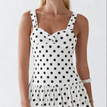 Dotty Dream Dress shown in a lifestyle setting