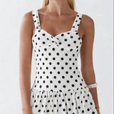 Dotty Dream Dress shown in a lifestyle setting