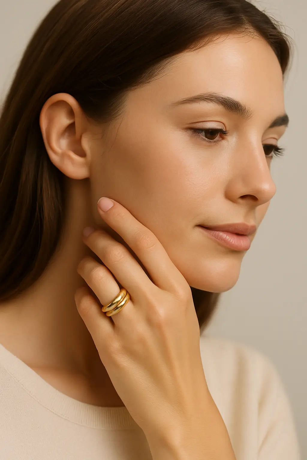 Double Layer Rings shown in a lifestyle setting