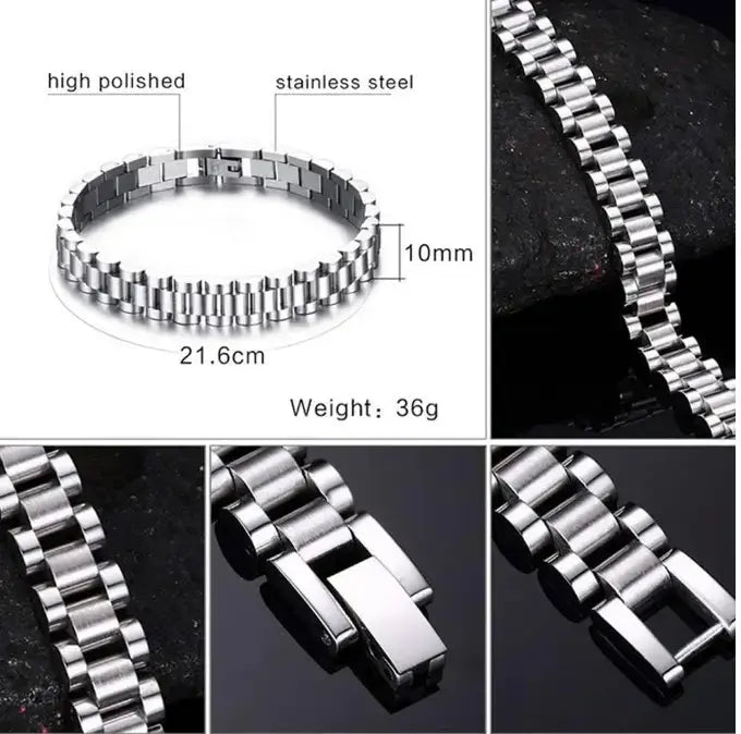 Close-up detail of Elegant Bracelet - Titanium Steel