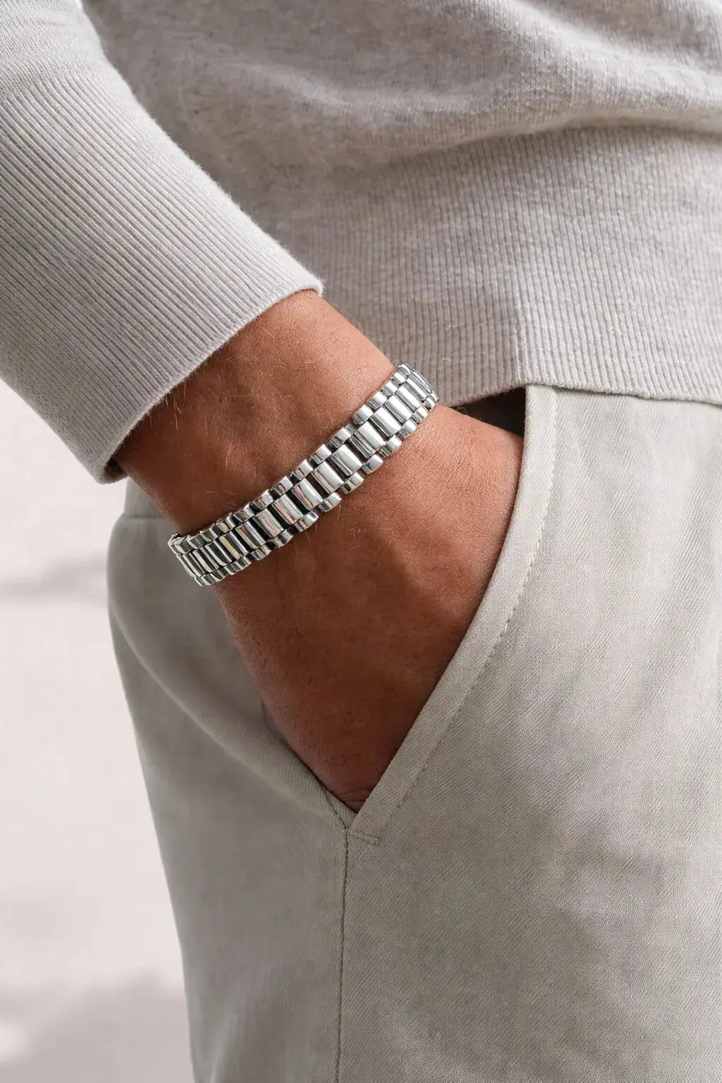 Elegant Bracelet - Titanium Steel shown in a lifestyle setting