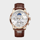 Front view of Rose Gold/White Elegant Classic Watch