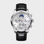 Front view of Silver/White Elegant Classic Watch