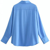 Back view of Elegant Satin Blouse, alternate view